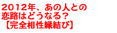 2012年、あの人との恋路はどうなる? 【完全相性縁結び】