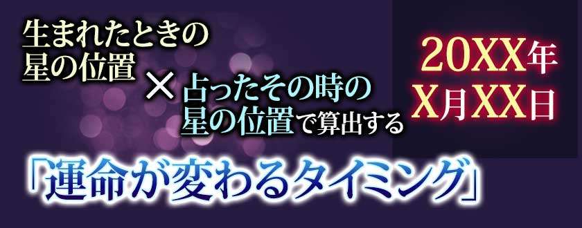 生まれたときの星の位置×占ったその時の星の位置で算出する 運命が変わるタイミング
